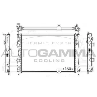 Radiateur, refroidissement du moteur AUTOGAMMA 104531