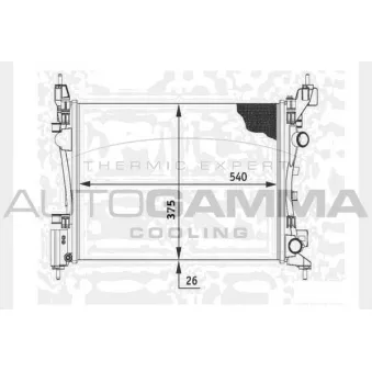 Radiateur, refroidissement du moteur AUTOGAMMA 104556