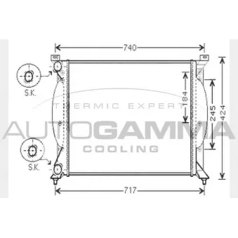 Radiateur, refroidissement du moteur AUTOGAMMA 104600