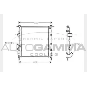 Radiateur, refroidissement du moteur AUTOGAMMA 104615