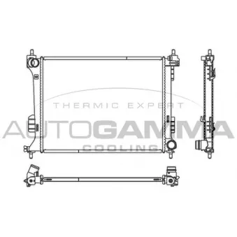 Radiateur, refroidissement du moteur AUTOGAMMA 107122