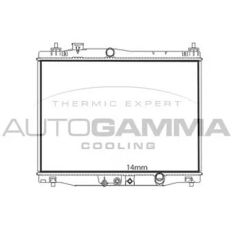 Radiateur, refroidissement du moteur AUTOGAMMA 107843