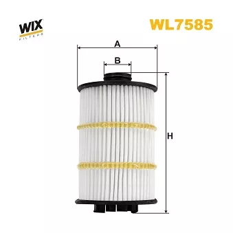 Filtre à huile WIX FILTERS WL7585 pour AUDI A6 RS6 performance quattro - 605cv