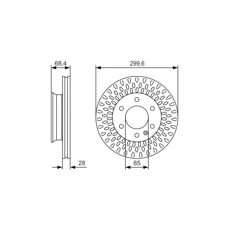 Jeu de 2 disques de frein avant BOSCH 0 986 479 R78 - Visuel 1