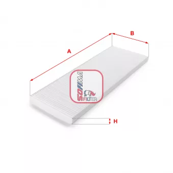 Filtre, air de l'habitacle SOFIMA OEM 1312764080