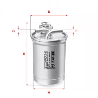 Filtre à carburant SOFIMA S 4451 NR pour DAF F 2800 2.0 TDI - 140cv