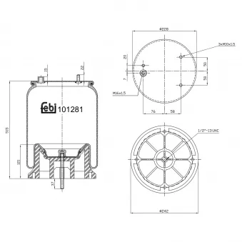 Soufflet à air, suspension pneumatique FEBI BILSTEIN OEM 1448543