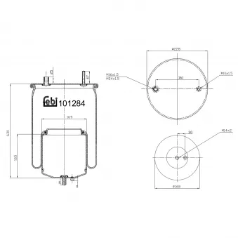 Soufflet à air, suspension pneumatique FEBI BILSTEIN 101284 pour VOLVO FH III 460 - 460cv