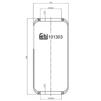 Soufflet à air, suspension pneumatique FEBI BILSTEIN 101303 pour IVECO EUROCARGO 120 E 18, 120 E 18 P, 120 E 18 H - 177cv