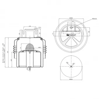 Soufflet à air, suspension pneumatique FEBI BILSTEIN 104537 pour VOLVO FH II 420 - 420cv