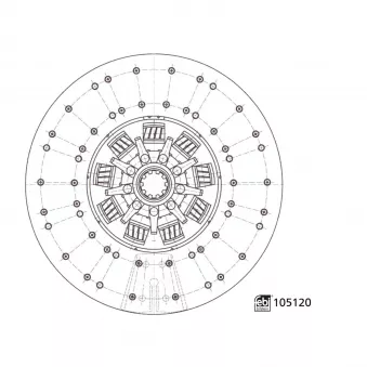 Disque d'embrayage FEBI BILSTEIN 105120 pour MERCEDES-BENZ ATEGO 1214, 1214 L - 136cv