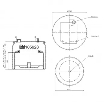 Soufflet à air, suspension pneumatique FEBI BILSTEIN 105928 pour DAF CF 85 FAC 85,360 - 360cv