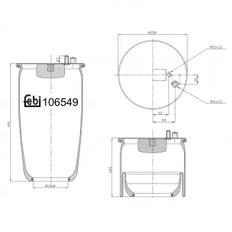 Soufflet à air, suspension pneumatique FEBI BILSTEIN 106549 pour MAN TGX 24,400 - 400cv