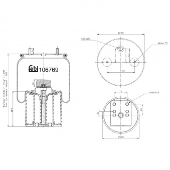 Soufflet à air, suspension pneumatique FEBI BILSTEIN OEM 0542943290