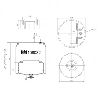 Soufflet à air, suspension pneumatique FEBI BILSTEIN 108032 pour VOLVO FH II 520 - 519cv