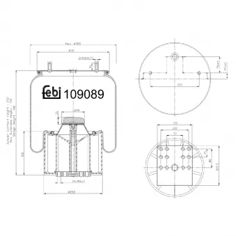 Soufflet à air, suspension pneumatique FEBI BILSTEIN OEM 0542943380
