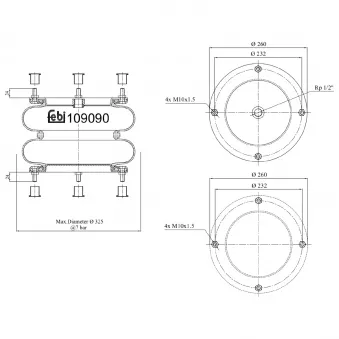 Soufflet à air, suspension pneumatique FEBI BILSTEIN OEM 881202