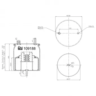 Soufflet à air, suspension pneumatique FEBI BILSTEIN 109188 pour RENAULT TRUCKS T 460T LOW, 460T TAG - 460cv