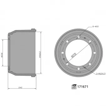 Tambour de frein FEBI BILSTEIN 171671