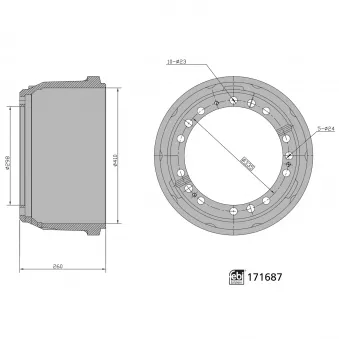 Tambour de frein FEBI BILSTEIN 171687