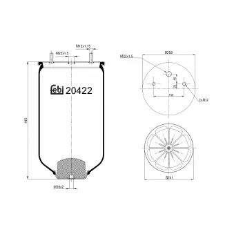 Soufflet à air, suspension pneumatique FEBI BILSTEIN OEM 4284300600