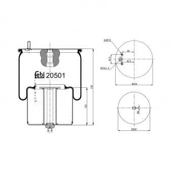 Soufflet à air, suspension pneumatique FEBI BILSTEIN 20501 pour VOLVO FH12 FH 12/500 - 500cv