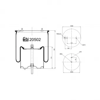 Soufflet à air, suspension pneumatique FEBI BILSTEIN 20502 pour SCANIA P,G,R,T - series P 360 - 360cv