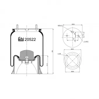 Soufflet à air, suspension pneumatique FEBI BILSTEIN 20522 pour PEUGEOT 205 1.9 GTI - 120cv