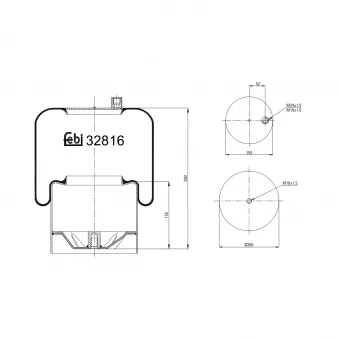 Soufflet à air, suspension pneumatique FEBI BILSTEIN 32816 pour DAF F 2300 1826 LS - 256cv