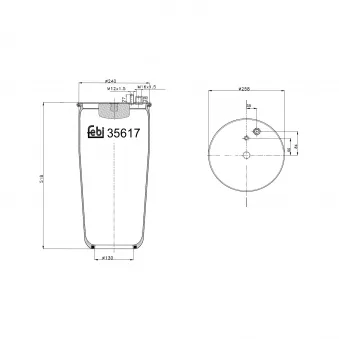 Soufflet à air, suspension pneumatique FEBI BILSTEIN 35617 pour MAN TGX 26,520 - 521cv