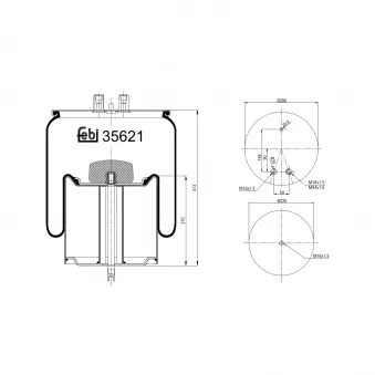 Soufflet à air, suspension pneumatique FEBI BILSTEIN 35621 pour SCANIA 4 - series 180,12/B, 180,12/C - 174cv