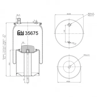 Soufflet à air, suspension pneumatique FEBI BILSTEIN OEM 5010488070