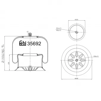 Soufflet à air, suspension pneumatique FEBI BILSTEIN 35692 pour MAN F2000 1735,1735 L - 354cv