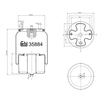 Soufflet à air, suspension pneumatique FEBI BILSTEIN 35884 pour VOLVO FH II 540 - 540cv