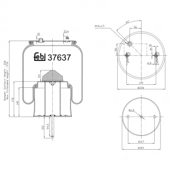 Soufflet à air, suspension pneumatique FEBI BILSTEIN 37637 pour SCANIA K - series K 360 IB - 360cv