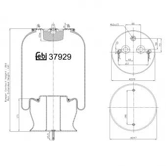 Soufflet à air, suspension pneumatique FEBI BILSTEIN 37929 pour SCANIA 4 - series 94 G/300 - 300cv