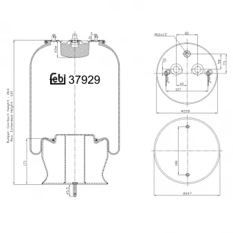 Soufflet à air, suspension pneumatique FEBI BILSTEIN 37929 pour SCANIA 4 - series 114L 260 CNG - 260cv