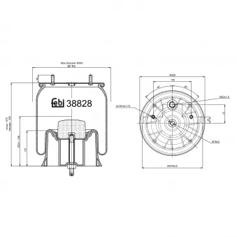 Soufflet à air, suspension pneumatique FEBI BILSTEIN 38828 pour PEUGEOT 205 1.9 GTI - 120cv