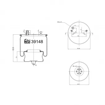 Soufflet à air, suspension pneumatique FEBI BILSTEIN 39148 pour DAF 85 CF 8700 - 340cv