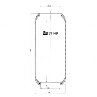 Soufflet à air, suspension pneumatique FEBI BILSTEIN 39149 pour MERCEDES-BENZ ATEGO B 9 - 360cv