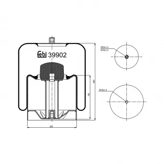 Soufflet à air, suspension pneumatique FEBI BILSTEIN 39902 pour MERCEDES-BENZ ACTROS MP4 / MP5 2545 L - 449cv