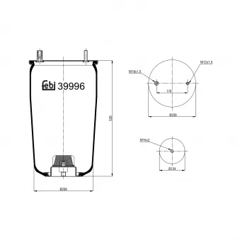 Soufflet à air, suspension pneumatique FEBI BILSTEIN 39996 pour RENAULT TRUCKS PREMIUM Distribution 340,26D - 339cv