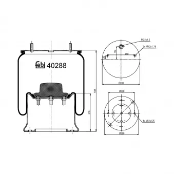 Soufflet à air, suspension pneumatique FEBI BILSTEIN OEM 3229003000