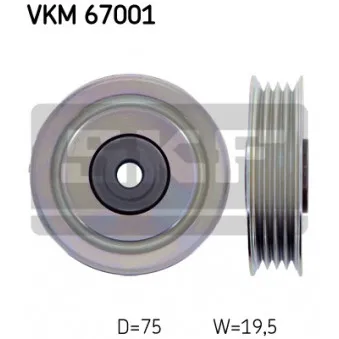 SKF VKM 67001 - Poulie renvoi/transmission, courroie trapézoïdale à nervures