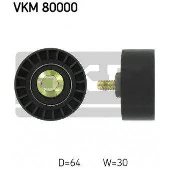 Poulie renvoi/transmission, courroie de distribution SKF VKM 80000