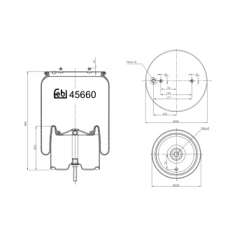 Soufflet à air, suspension pneumatique FEBI BILSTEIN 45660 pour SCANIA P,G,R,T - series R 480 - 480cv