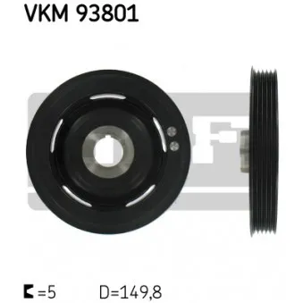 SKF VKM 93801 - Poulie, vilebrequin