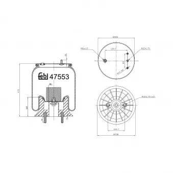 Soufflet à air, suspension pneumatique FEBI BILSTEIN 47553 pour DAF LF 45 FA 45,210 - 207cv