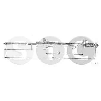 Tirette à câble, commande d'embrayage STC [T481055]