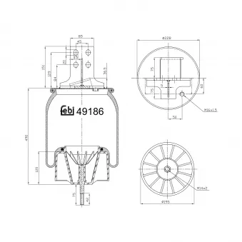 Soufflet à air, suspension pneumatique FEBI BILSTEIN 49186 pour IVECO EUROTECH MP 440 E 38 TZ - 375cv